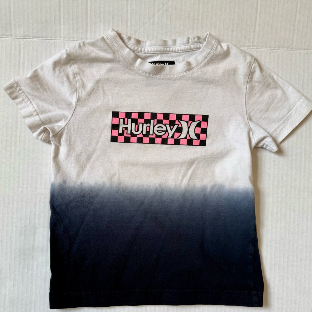 Hurley Kids Checkered Gradient Tee - Pink and Black- boys size 4T